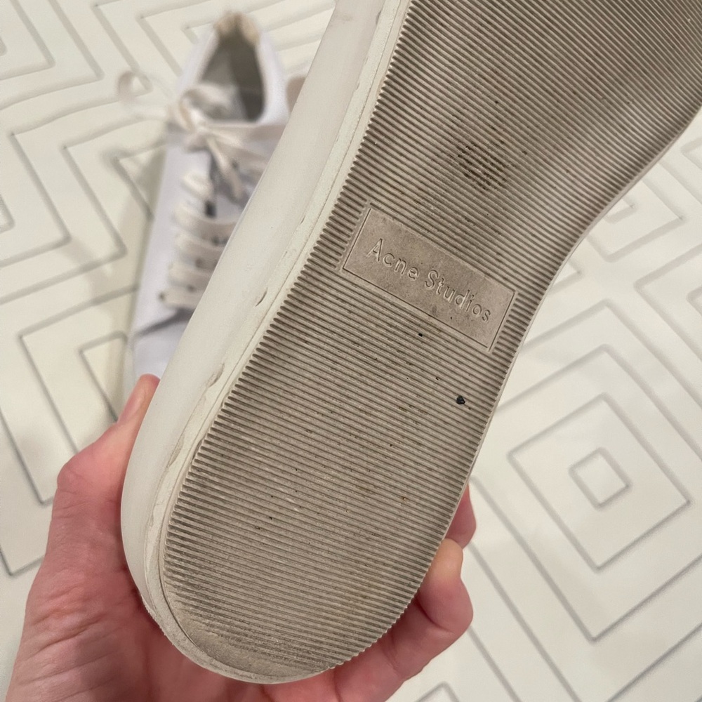 Acne Studios White Leather Sneakers - Picture 13 of 14
